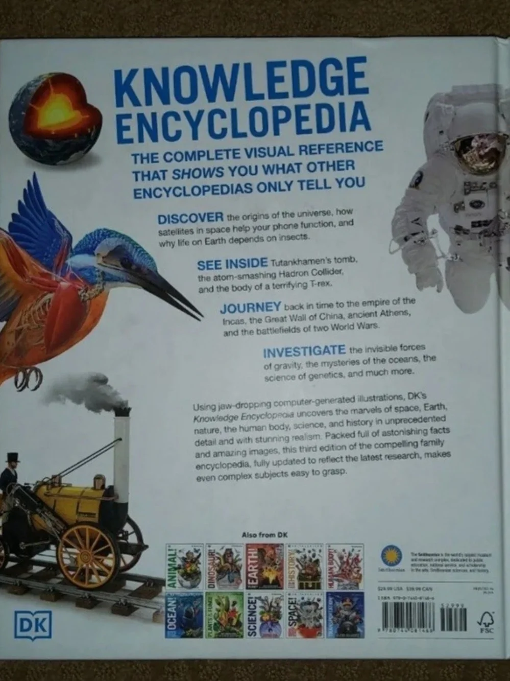 DK Smithsonian Knowledge Encyclopedia Hardcover Book in White